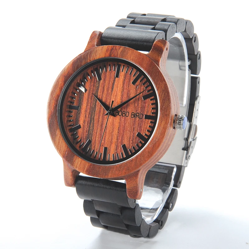 BOBO BIRD M05 Natural Rose Sandal Wooden Quartz Analog Watch For Men Luxury Brand Lightweight For Environmental in Gift Box
