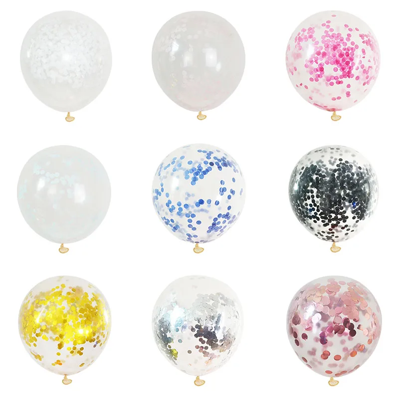 5pcs 12inch Gold Silver Confetti Balloons for Wedding Party Decoration Christmas Gift Ballons Birthday Baby Shower Supplies 7z