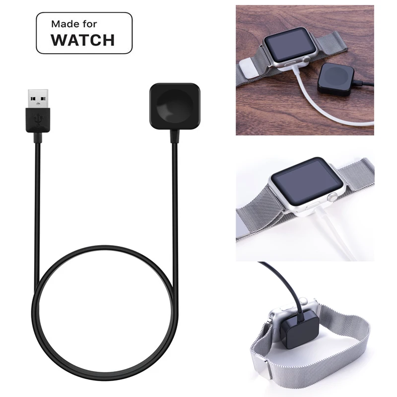 Беспроводное зарядное устройство для iWatch серии 1 2 3 USB Сертифицированный Магнитный iWatch зарядный кабель 1 м для Apple Watch Беспроводное зарядное устройство