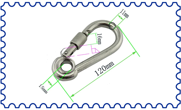 Нержавеющая Гайка Болт ушко крючок-карабин SUS304 DIN5299C Стопорная гайка пружинная защёлка, крючки, станок и 9*90 мм 10*100 мм 11*120 мм 13*160 мм