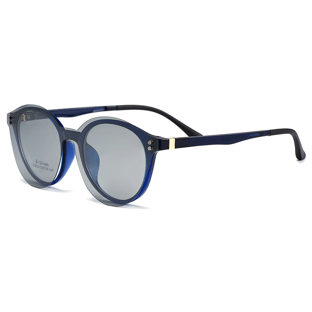 Gmei оптические Модные женские круглые ультралегкие очки с оправой, поляризованные солнцезащитные очки с зажимом, мужские Оптические очки S2024 - Цвет оправы: C4