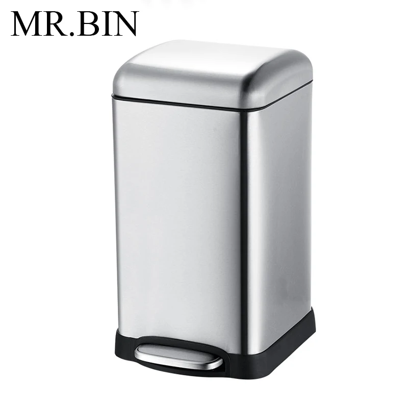 

MR.BIN 12/20 Litre Large Capacity Step Trash Can with Removable Inner Tank Modern 410 Stainless Steel Rubbish Bin for Kitchen