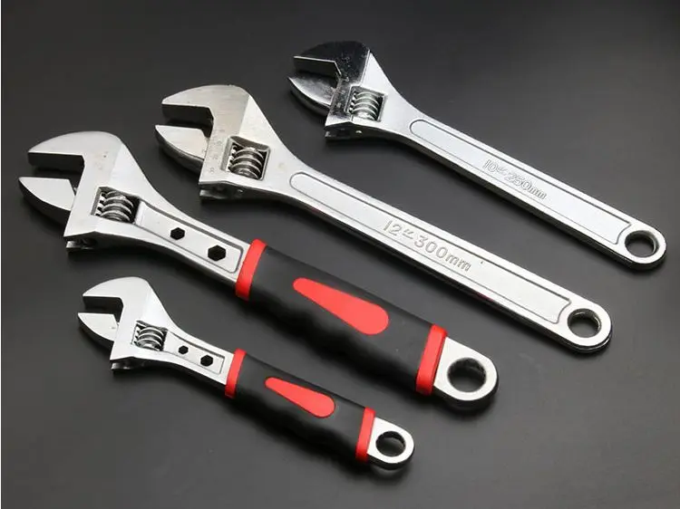 6/8/10/12/ Inch Adjustable wrench Multi function steel handle Plastic