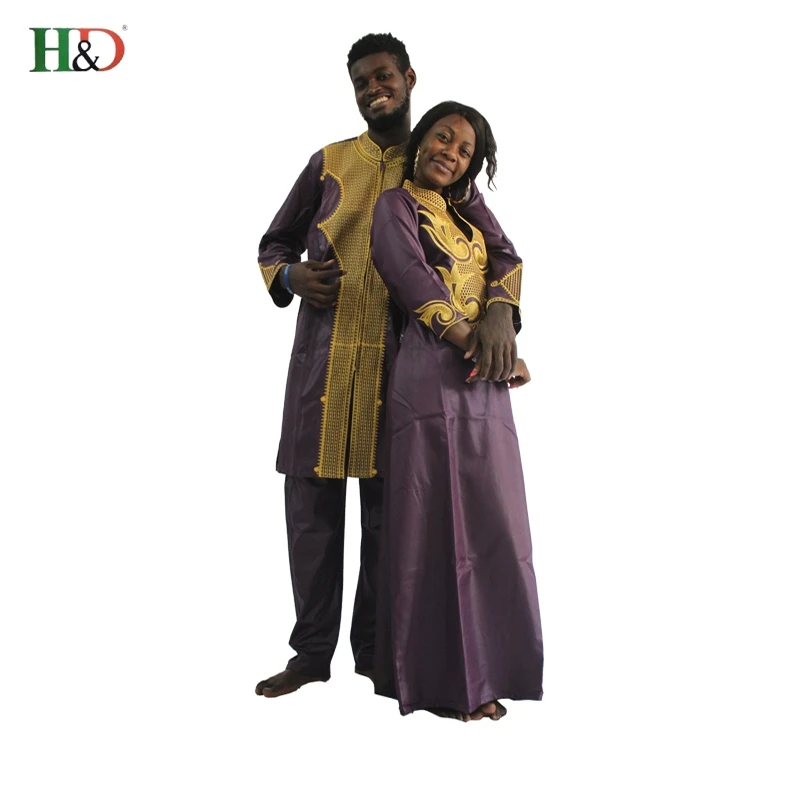 H & D Dashiki африканская пара платьев одежда для мужчин и женщин друзей свадьбы Bazin