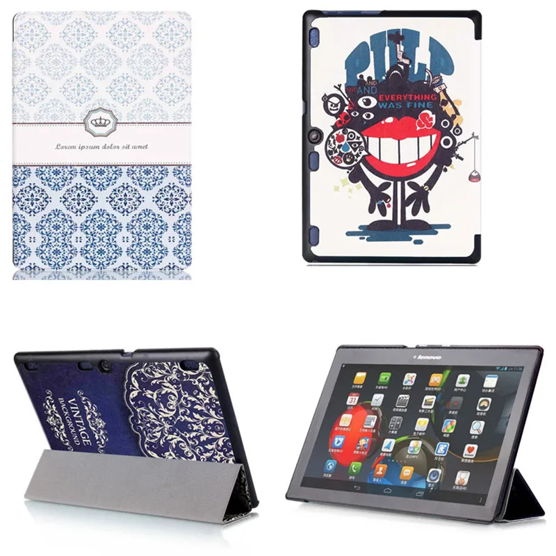 

CY TB2-X30F TB2-X30M Colored Drawing Case For Lenovo TAB 2 X30F A10-30 Flip PU Leather Stand A10-70LC A10-70F 10.1'' Tablet