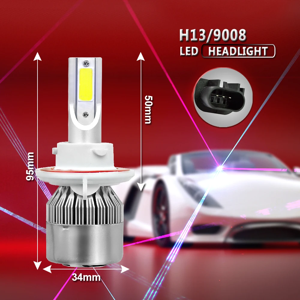 2 шт. C6 фар автомобиля 110W 8000lm водонепроницаемый четкий луч светодиодный COB лампы H7 H4 H1 H11 для автомобильных фар Противотуманные фары 12V