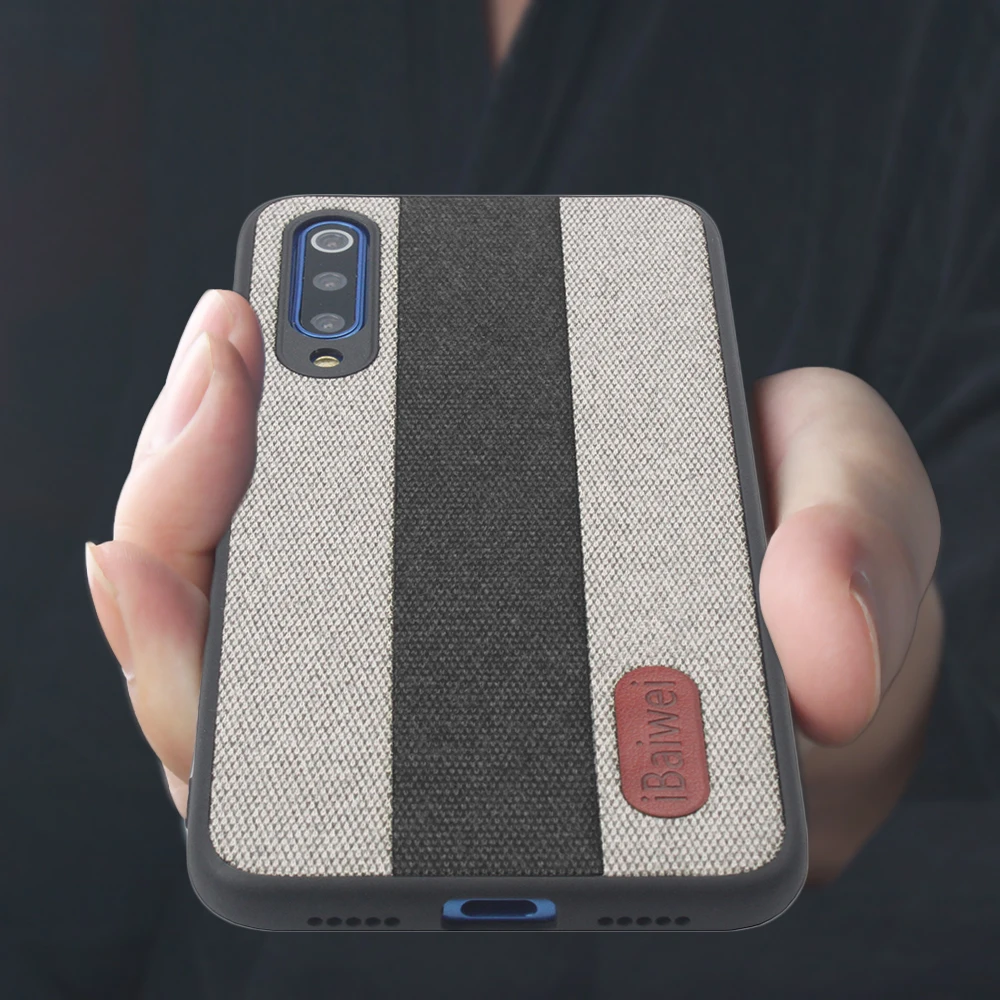 Модный тканевый комбинированный чехол для Xiaomi Mi 8 9 задняя крышка из ТПУ защитный