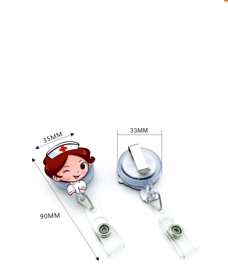Retractable Badge Reel Nurse Lanyards ID Name Card Badge Holder Clip Doctor Student Holder