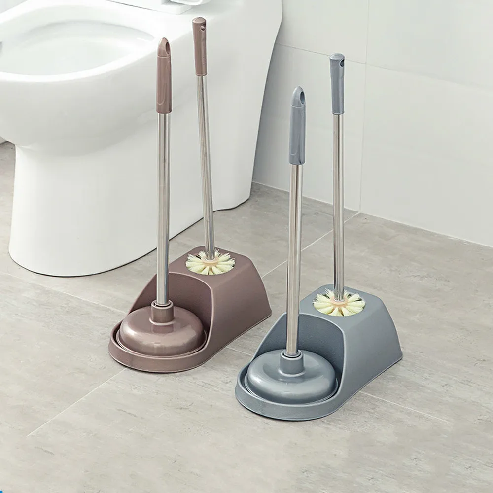 

Thickened plastic toilet suction leather pocketbook with base set toilet brush cleaning Dredge LM12251535