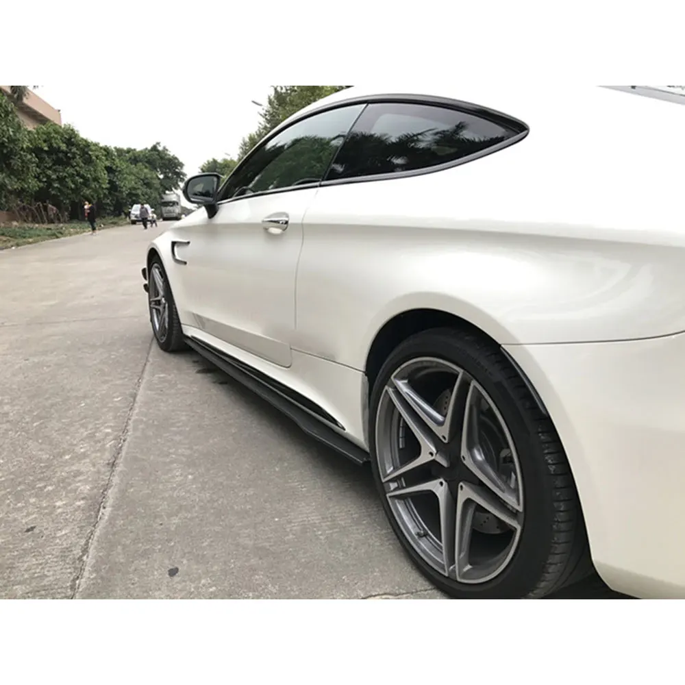 For C Class Carbon Fiber Side Skirts Lip Aprons Protector For Mercedes Benz W205 C205 C43 C63 Amg C200 C260 C300 2015 2020 Bumpers Aliexpress