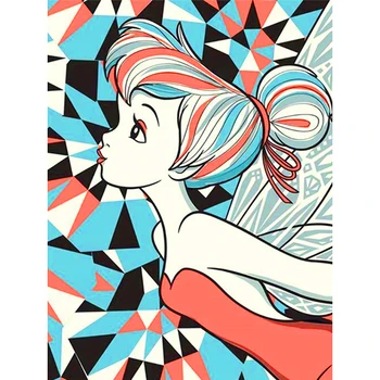 

Full 5D Diy Daimond Painting Cross-stitch Cartoon Girl 3D Diamond Painting Full Rhinestones Paintings Embroidery Gifts