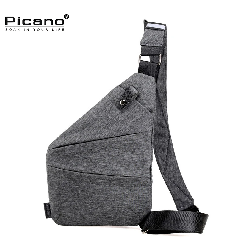 

Picano2018 new high quality men's waterproof left and right shoulder close body multi-pocket isolation large capacity men's diag