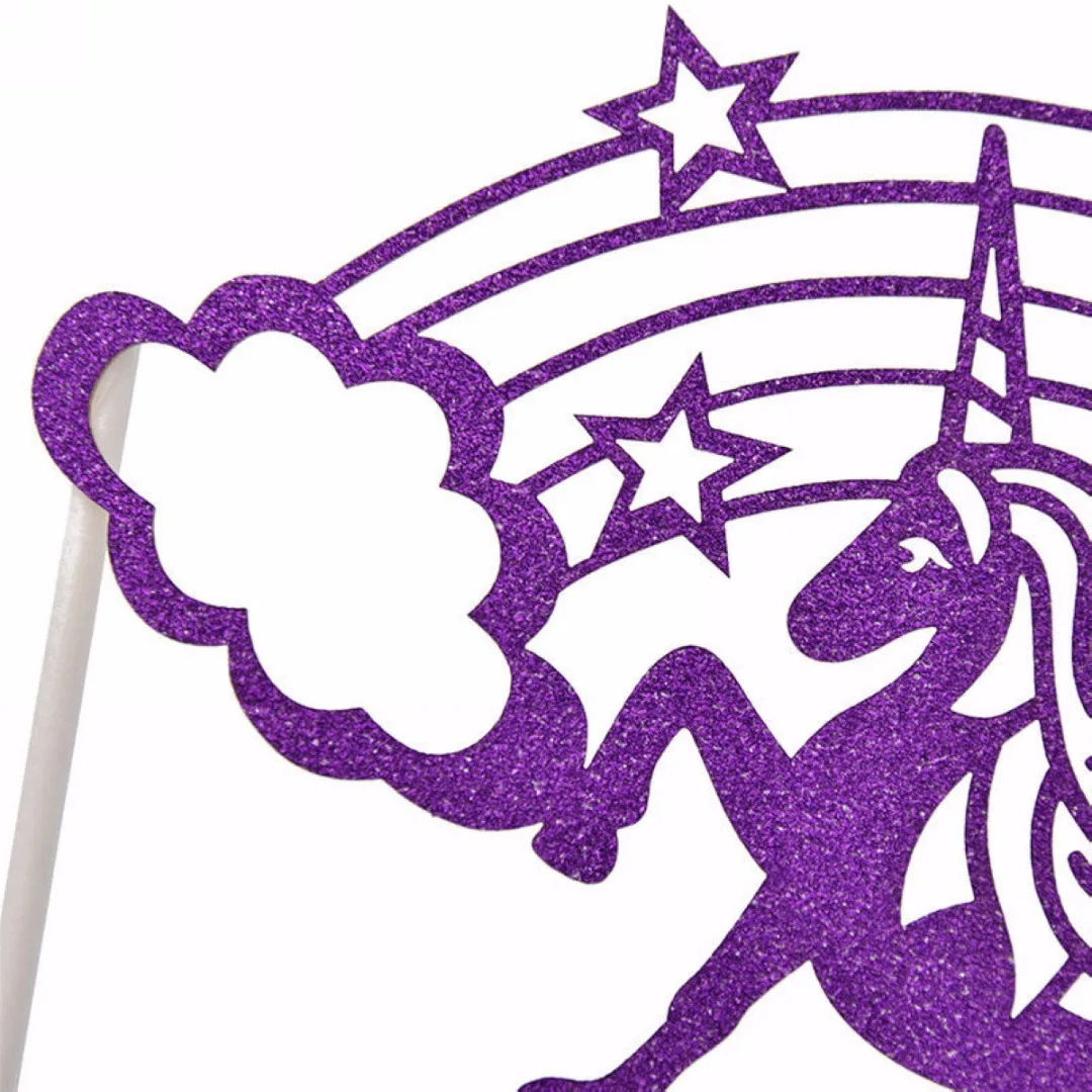 4 Color Unicorn Rainbow Cloud Birthday Cake Topper Sticks Cake Decorative Party Supplies