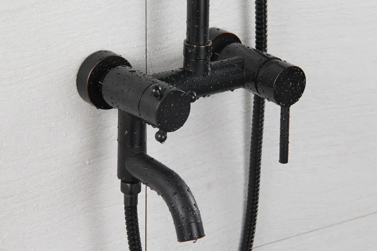 Европейский стиль ретро черный бронзовый Лифт Душ Набор Черный Античный матовый медный душ XT-306