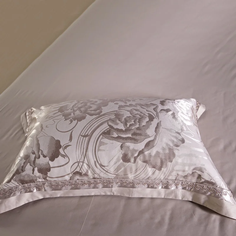 Waliicorners Silk Cotton Jacquard Golden Classic Bedding set Silky Smooth Duvet Cover Bed Sheet Pillowcases 45 2224020 - (11)