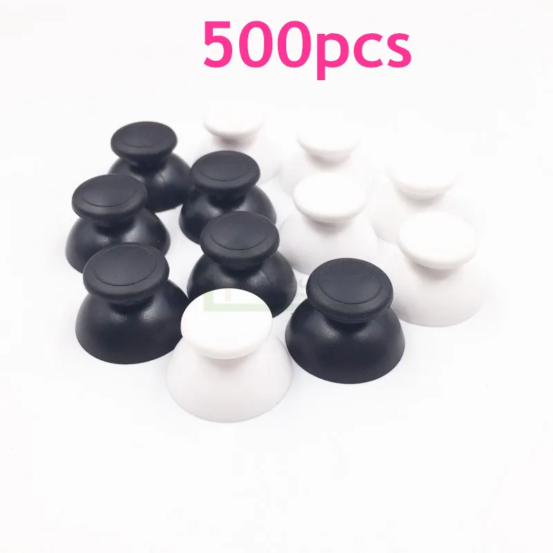 

500pcs Black White Color Thumbstick Cap 3D Joystick Cap Analog Cap replacement for Wii U for WIIU Controller