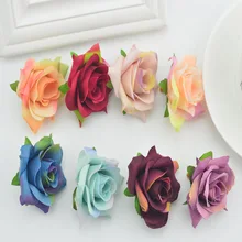 10 шт. шелковая Ретро головка розы для сада дома Свадебные цветы украшение автомобиля diy ВЕНОК Подарочная коробка Скрапбукинг искусственные цветы