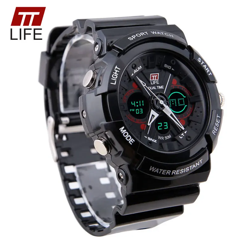 Prix pour TTLIFE Marque Grand Cadran Mens Montres Numérique De Natation Escalade PU Shell 50 M Résistant À L'eau En Plein Air Homme Sport Montres Prix pour TTLIFE Marque Grand Cadran Mens Montres Numérique De Natation Escalade PU Shell 50 M Résistant À L'eau En Plein Air Homme Sport Montres
