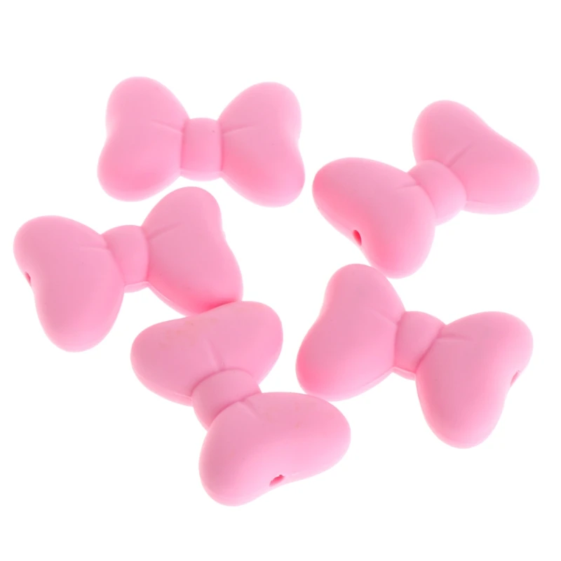 

5Pcs Bow Silicone Bead DIY Chew Necklace Pendent Making
