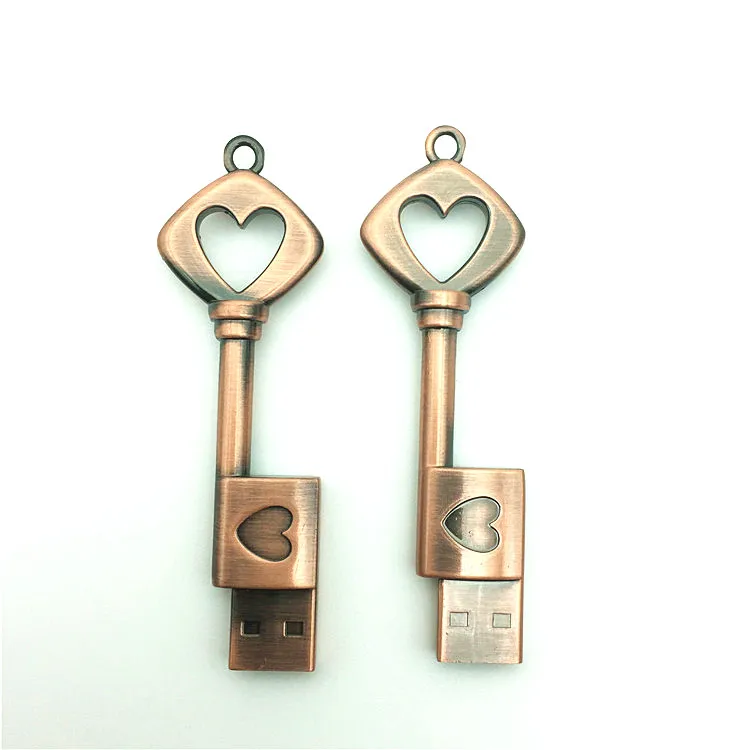Creative Heart-Shape Key Pen USB 2.0 Flash Drive 8GB 16GB 32GB 64GB Memory Stick