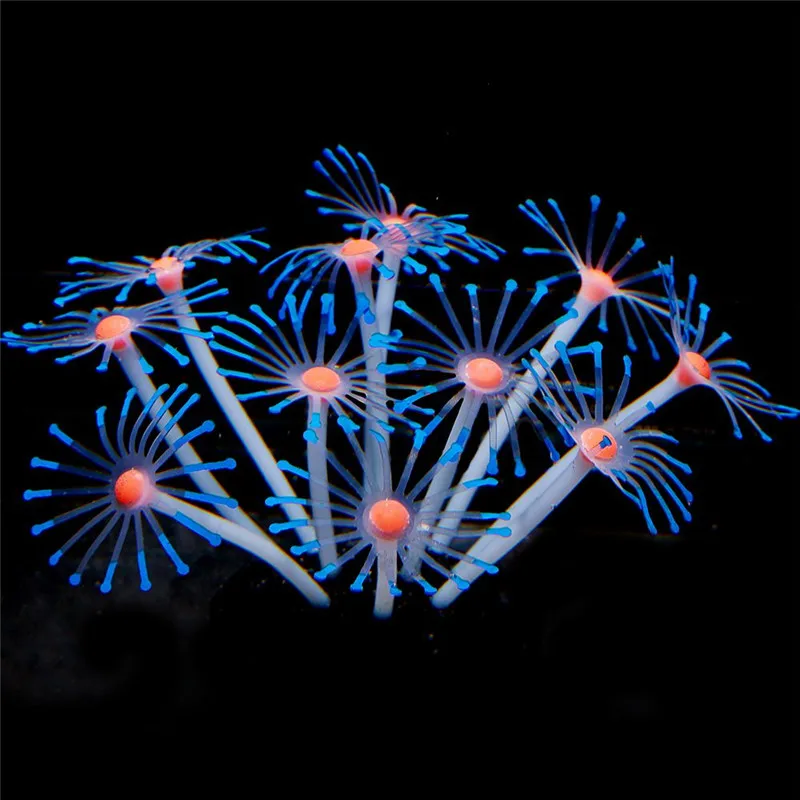 1 шт. силиконовые светящиеся искусственные аквариумные коралловые Растения Орнамент Подводные украшения для домашних животных