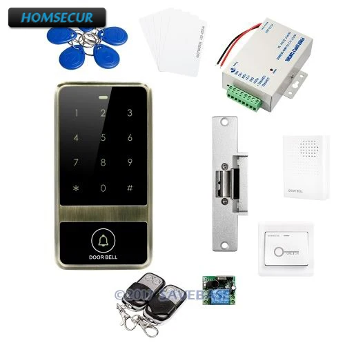

HOMSECUR IP67 Fully-potted Waterproof Metal Access Control Kit With NO Strike Lock For Outdoor Security