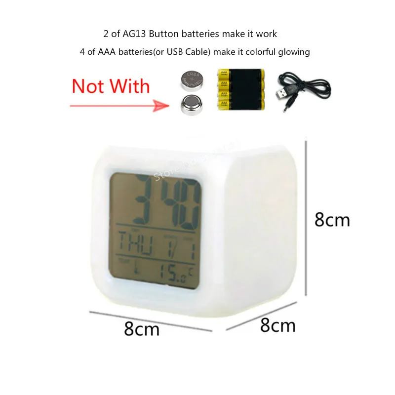 Светодиодный Будильник 7 цветов цифровые часы Электронный Настольный будильник