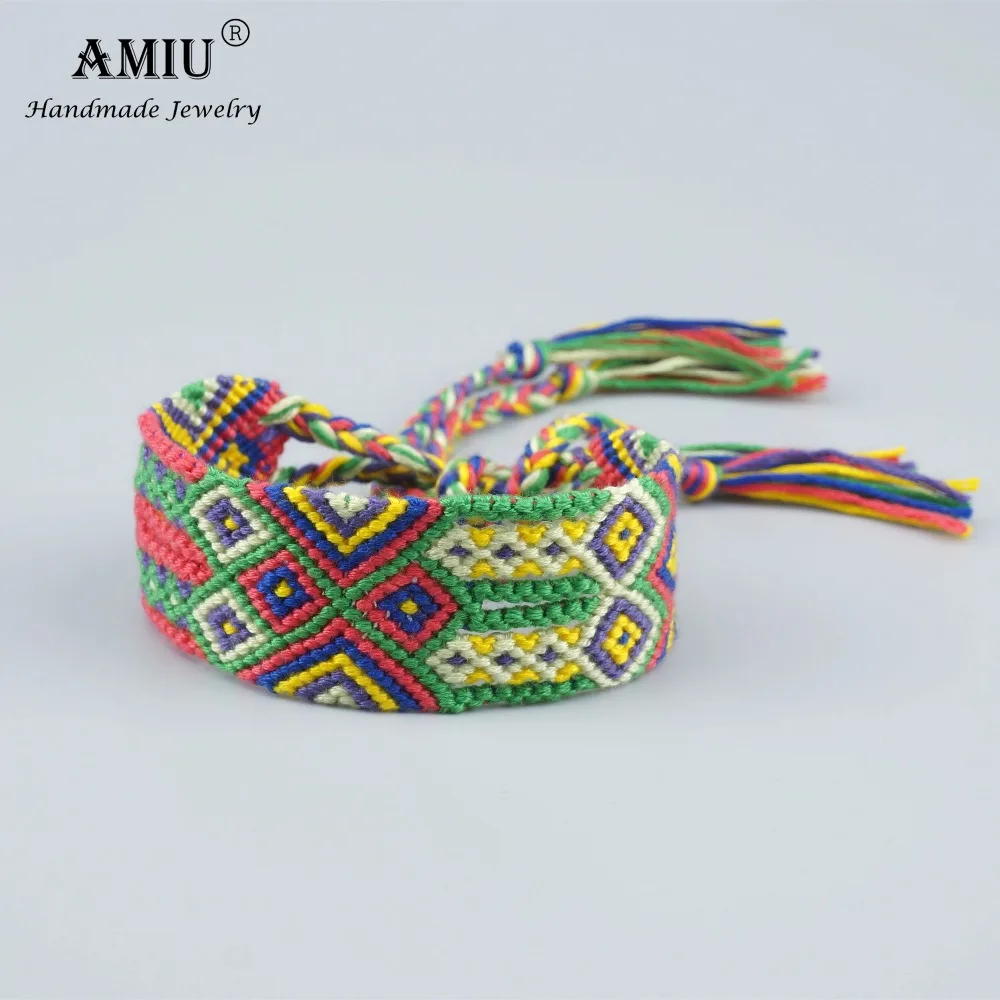 

AMIU Handmade Popular Brand Bangle Big Weave Friendship Bracelet Brazilian Woven Rope String For Women Men Lucky Charm Bracelet