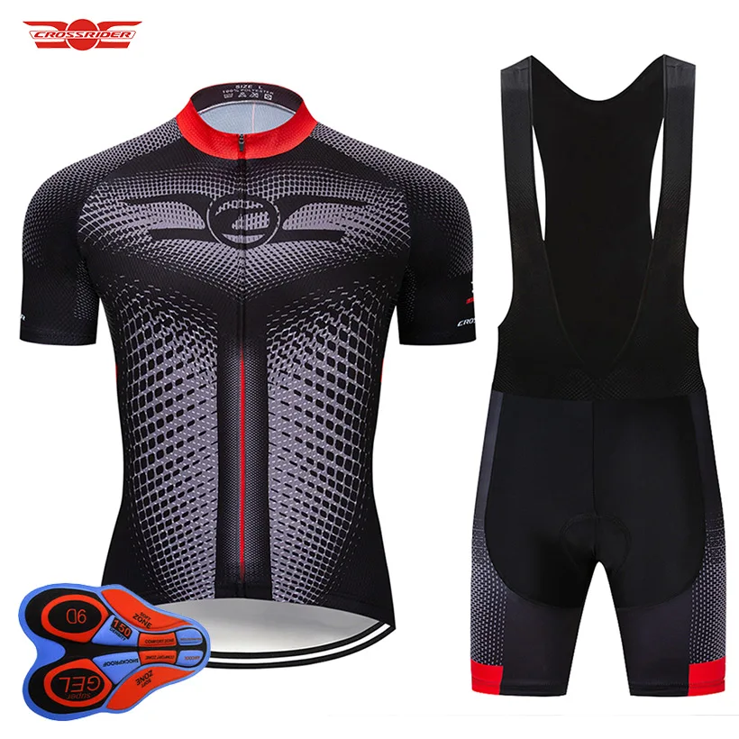 Offerte Crossrider 2019 New Jersey di Riciclaggio Set MTB Uniforme Bike Abbigliamento Ropa ciclismo Usura Della Bicicletta Abbigliamento Uomo Breve Maillot Culotte