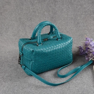 Сумка bolsa feminina, фирменная новинка, модная женская сумка-тоут с подушкой, сумка, высокое качество, овчина, тканые сумки через плечо - Цвет: Peacock Blue