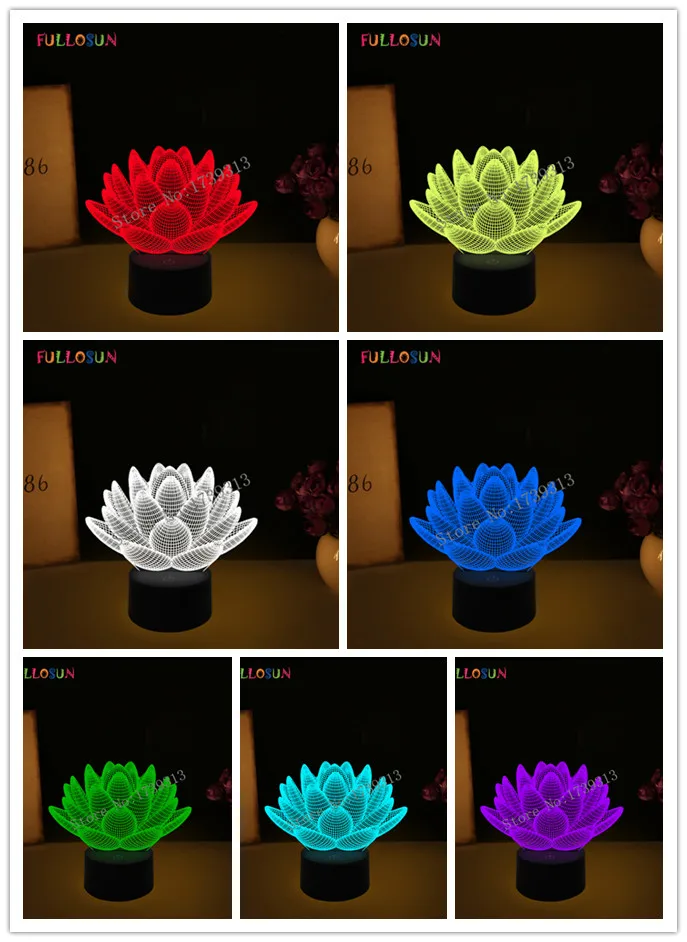 Удивительные 3D ночные светильники в форме цветка лотоса украшения дома