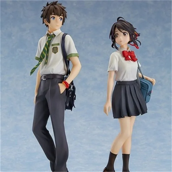 2017 New Movie Your Name PVC Action Figure Model Toys Anime Cartoon Tachibana Taki Miyamizu Mitsuha Figuras Dolls Gift 15cm  (1)