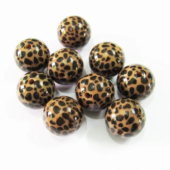 

Newest 20mm 100pcs/lot Chunky Acrylic Brown Leopard printed Beads