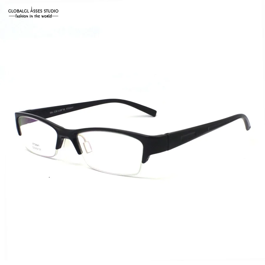 Ultra Light Half Rim Rectangular Eyeglasses Men Black Color Optical