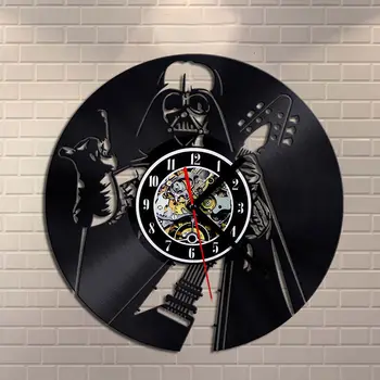 

2019 Sale Promotion Klok Saat Star Wars Wall Clock Design Vintage Retro Style Vinyl Record Watch Home Decor Silent 12 Inch