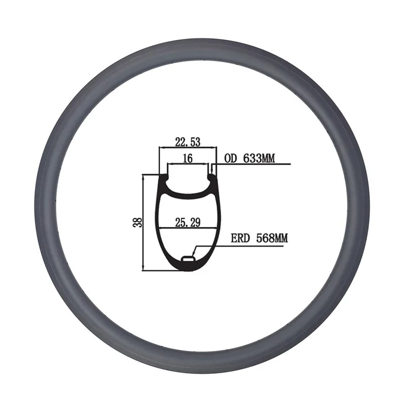 

700c 38mm clincher 23mm wide V brake carbon road bike carbon rim basalt surface UD 3K 12K 3K Twill road bicycle 18H 20H 24H 28H