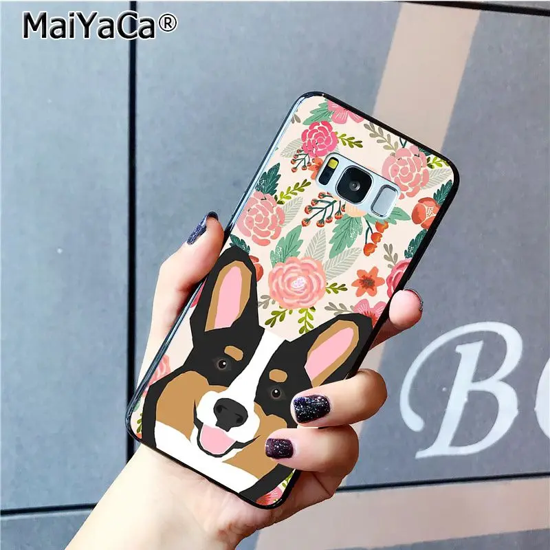 Cute animals Dachshund French Bulldog Labrador Welsh Corgi florals spring flowers
