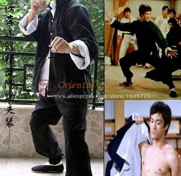 Vingate Bruce Lee 3 sets Classic Tang suit Kung Fu martial arts wing chun outfit uniform Fist of Fury Costume Cotton Comfort