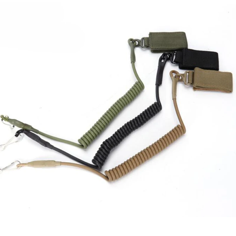 Multifunctional Spring Strap Rope Tactical Pistol Lanyard Secure Sling