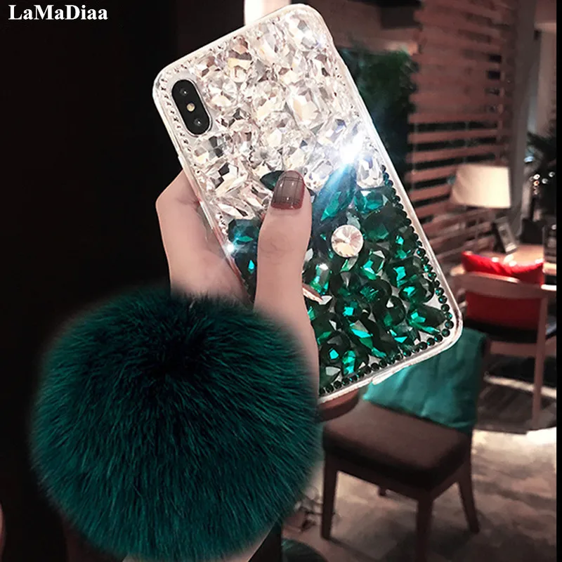 

LaMaDiaa For iphone X XS MAX XR 5 SE 5S 6 6s 7 8 plus Glitter Bling Diamond rhinestone soft Phone case