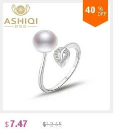 ASHIQI кольцо из натурального 925 пробы серебра с пресноводным жемчугом, кольцо с открытым пальцем для женщин, подарки