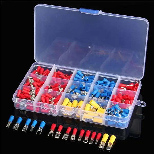 Excellway? EC08 280pcs Assorted Electrical Fork Ring Spade Crimp Terminal Wire Connector Box Kit