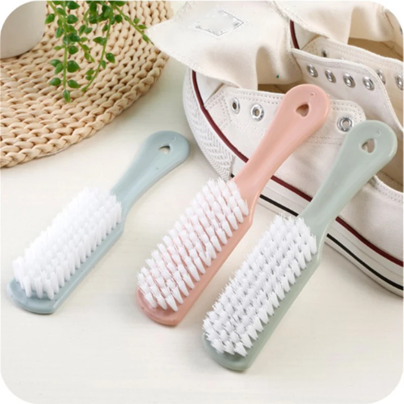 3 Colors Plastic Cleaning Shoe Brush Soft Thin Clothes Brush Cleaner