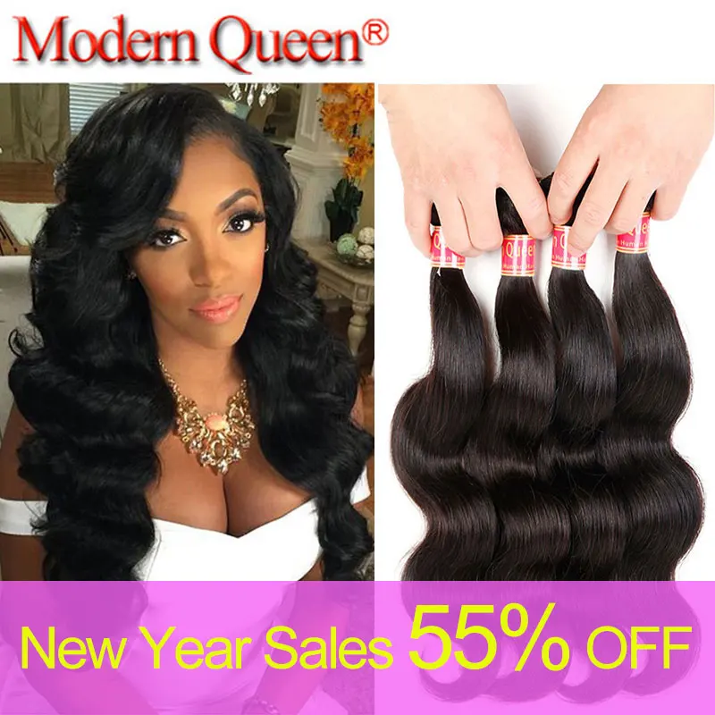 Queen Hair Products Бразильские Объемная Волна 4 Связки Бразильского Виргинские Волос