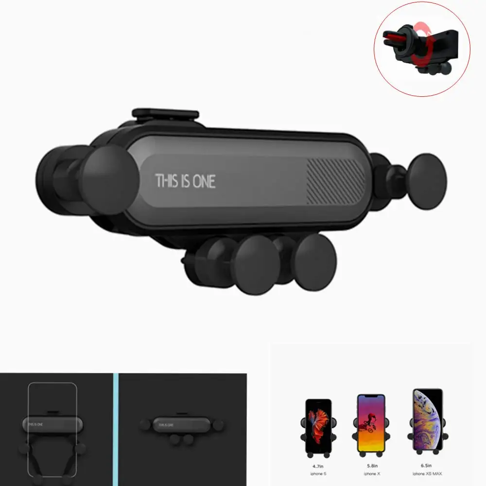 

Universal Car Phone Holder Gravity Air Vent Mount In For Iphone X 8 8Plus XR XS Max This is One hand Operate Phone Stand