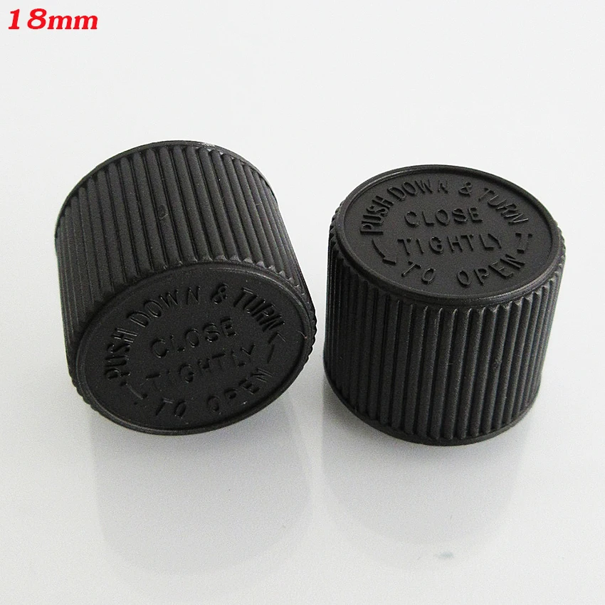 Black Plastic Bottle Caps Childproof Replacement Lids 18mm-32mm Sizes Suitable Bottles Covers bottle cap