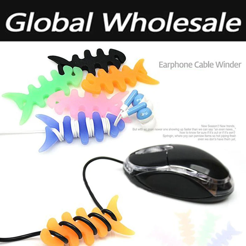 Fishbone Cable Phone Organizer Plastic Cable Holder Headphone Earphone