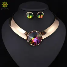 Necklace Earrings Jewelry-Sets Party Women Wedding-Fashion Trendy for 6color
