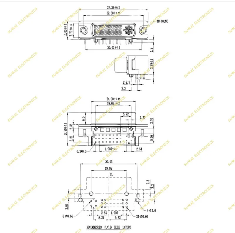 DVI 29Pin на печатную плату 90 градусов гнездовой разъем 24+ 5 контактный гнездовой разъем/штекер/разъем для видео аудио дисплей