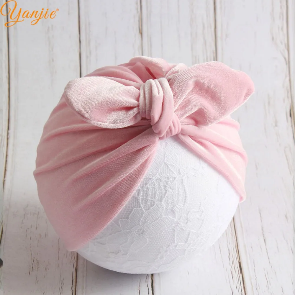 

2019 Classical Warm Spring Velvet Bunny Ears Kids Girl Headband Photography DIY Hair Accessories Infantile Turban Headwrap